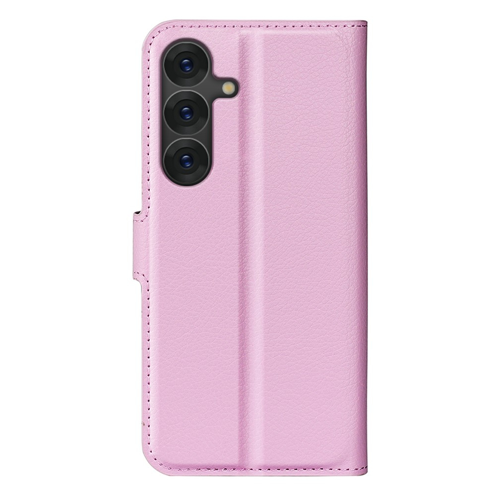 Samsung Galaxy S25  Plus Leder Tasche Flip Cover Litchi Look - Rosa