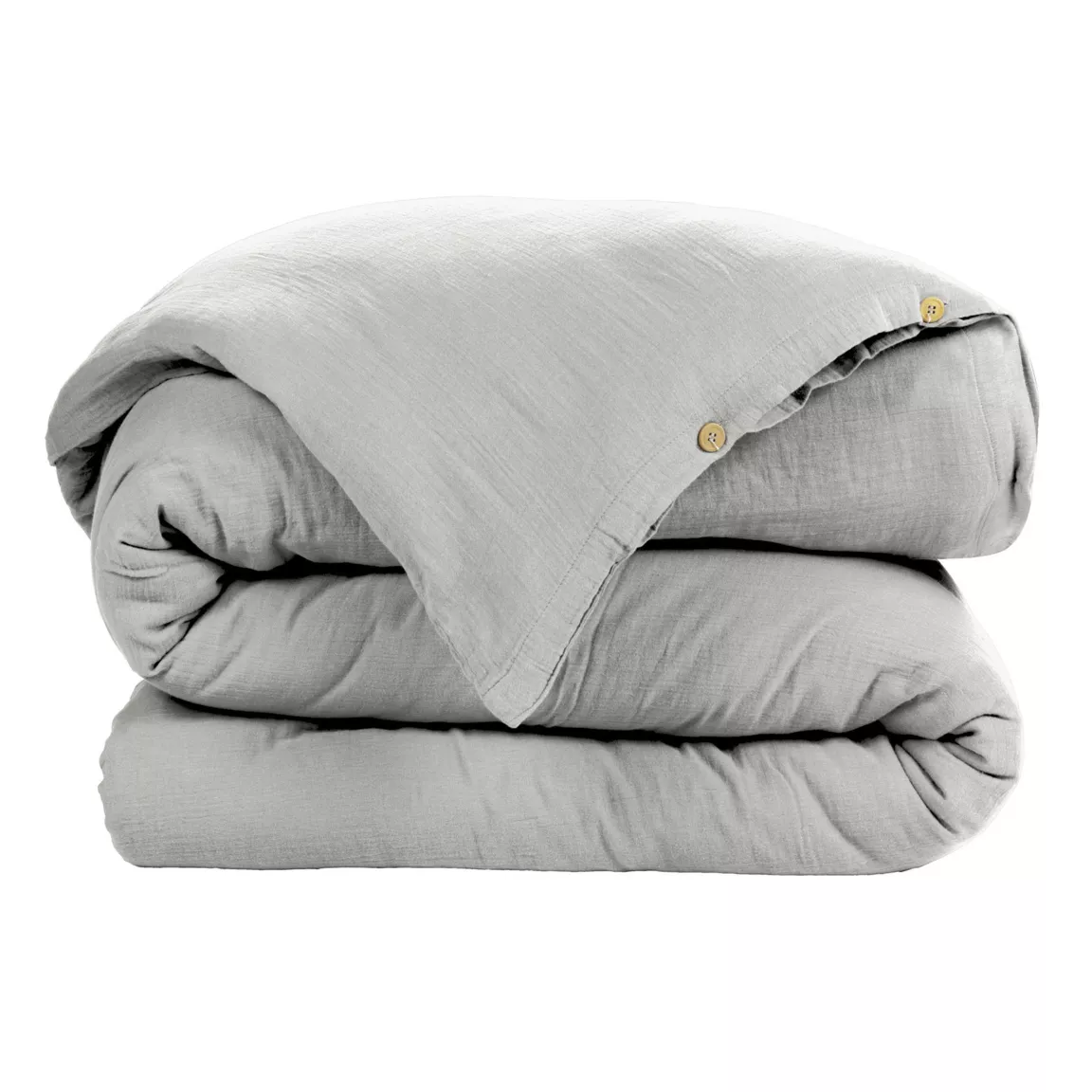Housse de couette gaze de coton (240 x 220 cm) Gaïa Gris nuage
