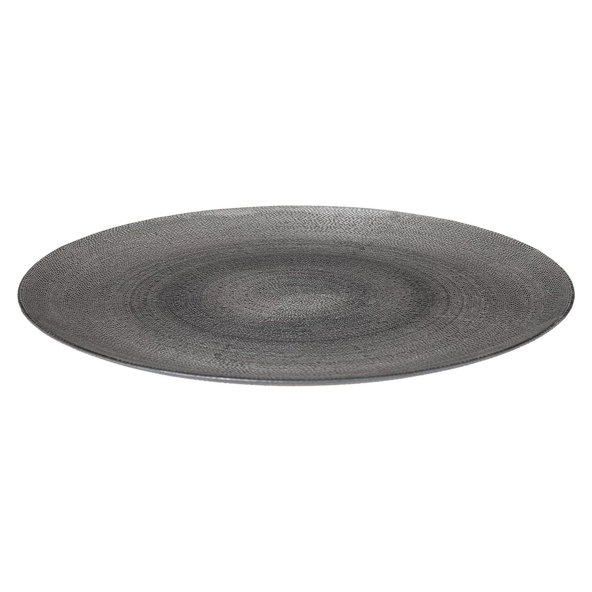 ASSIETTE DE PRESENTATION AURORE GRIS D.33CM