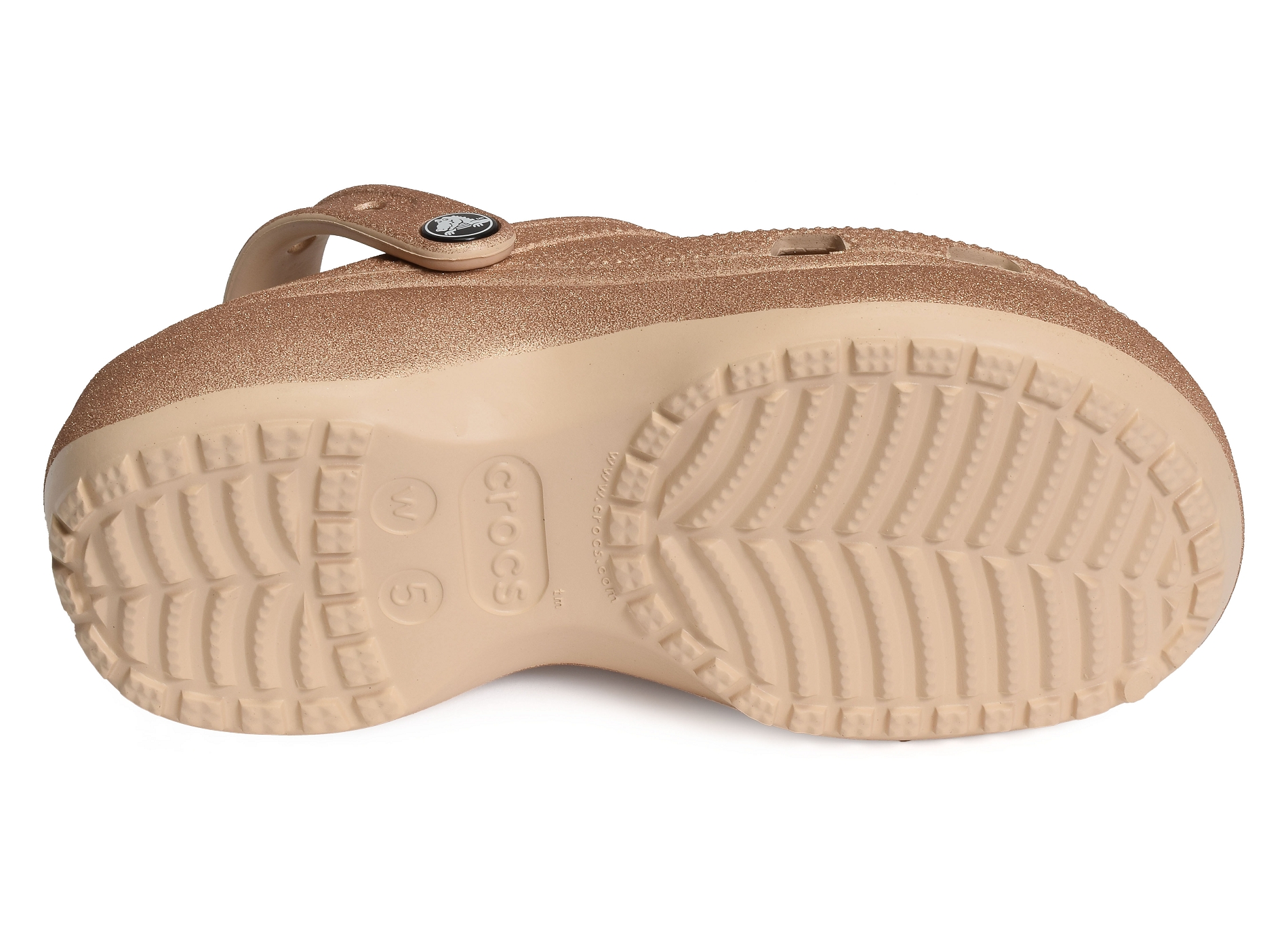 Classic platform glitter clog cuivre