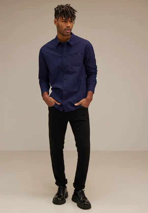 Cooles Baumwollhemd - brilliant true blue