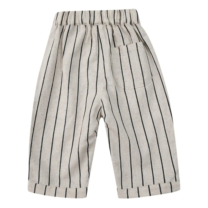 Donsje Pantalon Rayé Mink Lin | Ecru