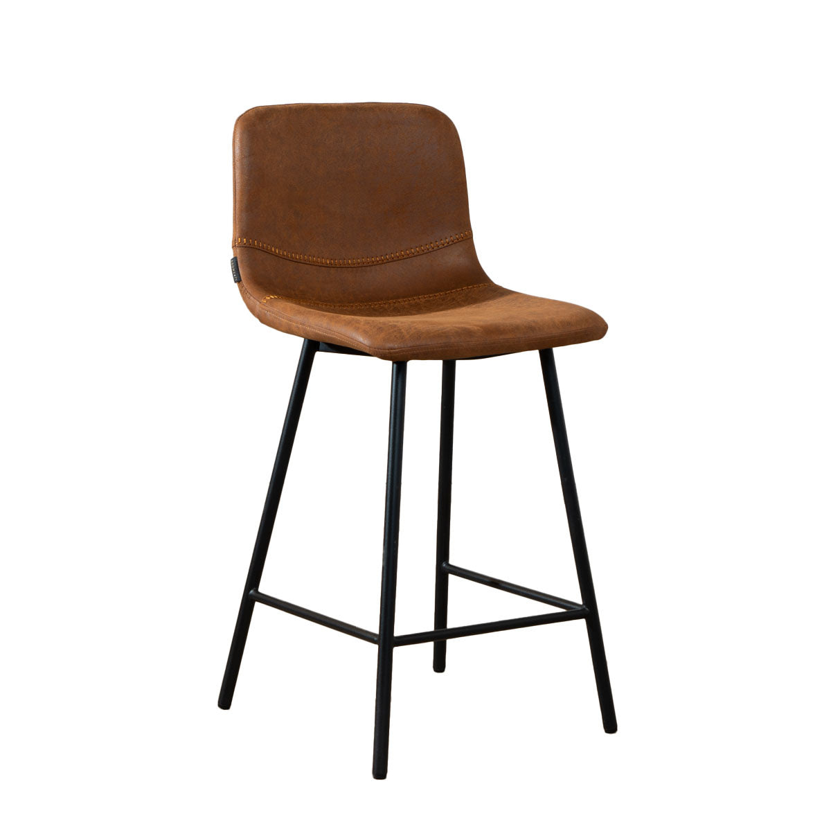 Bronx71 IndustriÃ«le barkruk Mikky cognac eco-leer 65-78 cm