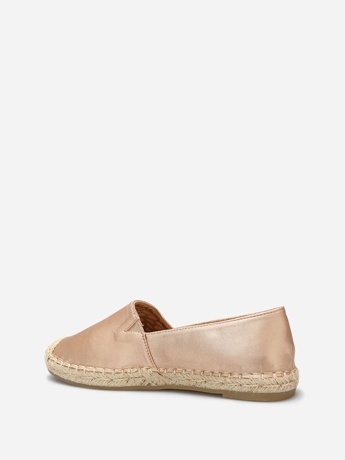Espadrilles plates à effet satiné- Beige