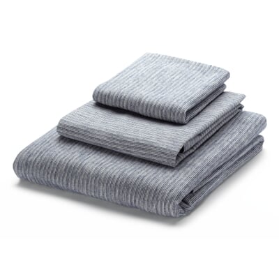 Bettbezug Flanell Fischgrat, Blau, 135 × 200 cm