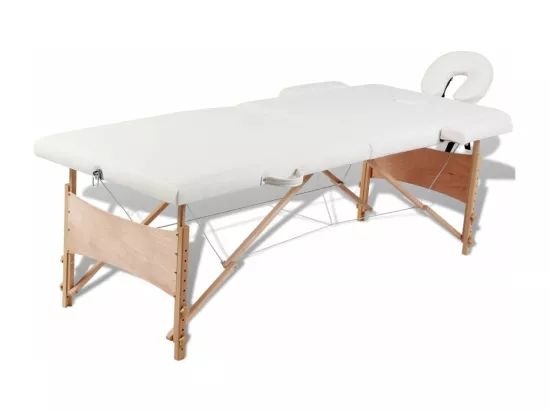 Table pliable de massage bois blanche 186 x 68 x 62 cm 02_0001874