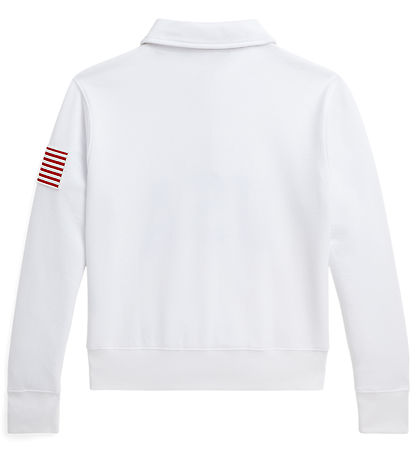 Polo Ralph Lauren Sweatshirt m. Lynl?s - Cropped - Hvid m. USA