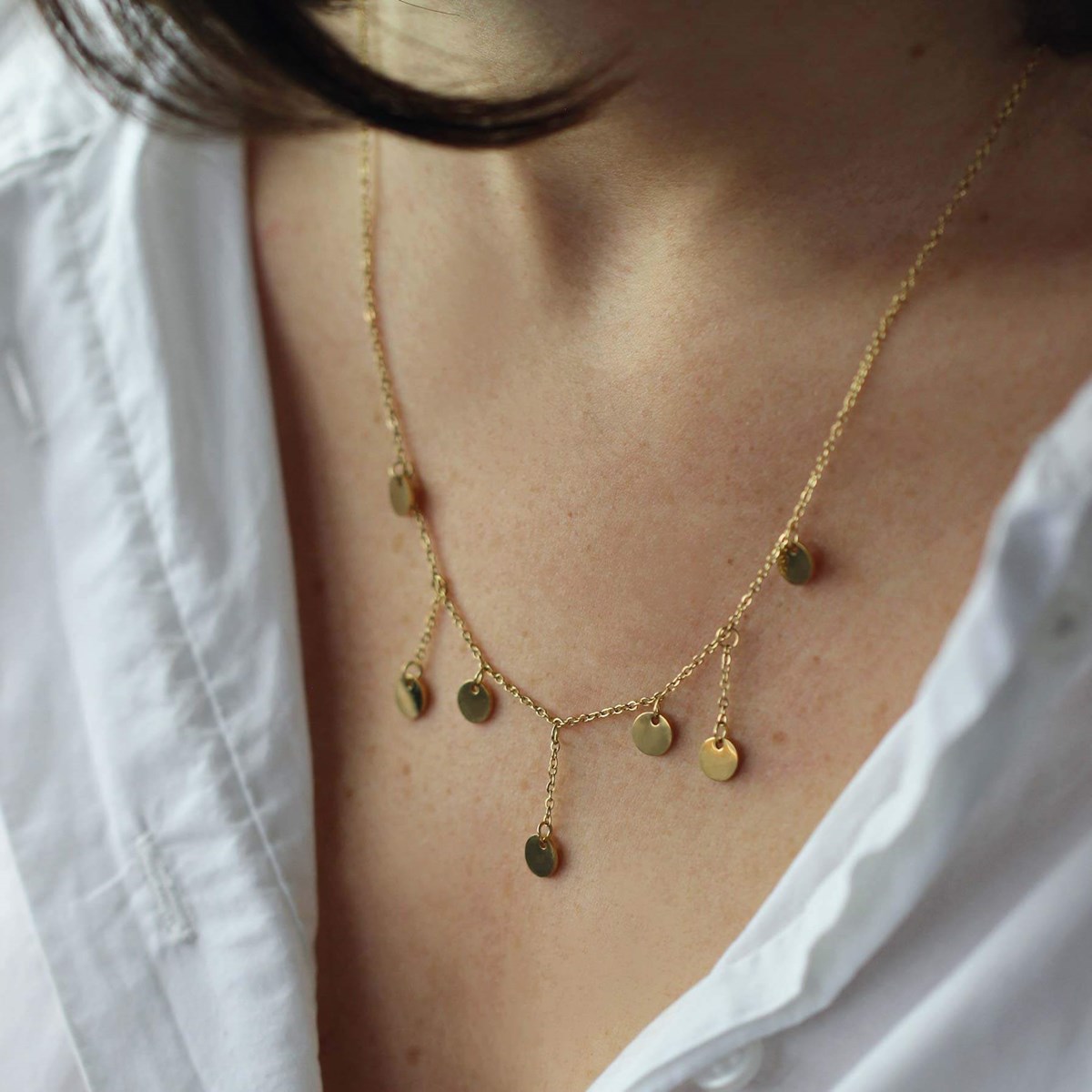 Collier Loma acier doré or