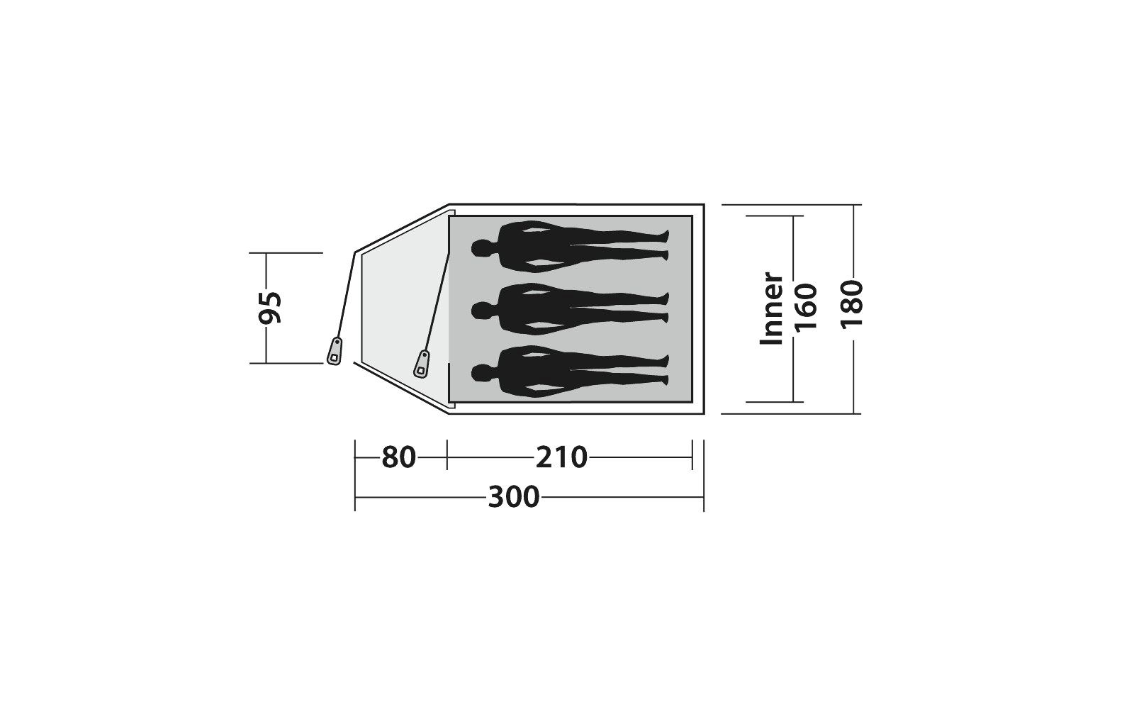 Easy Camp Quasar 300 Steel Blue Kuppelzelt für 3 Personen