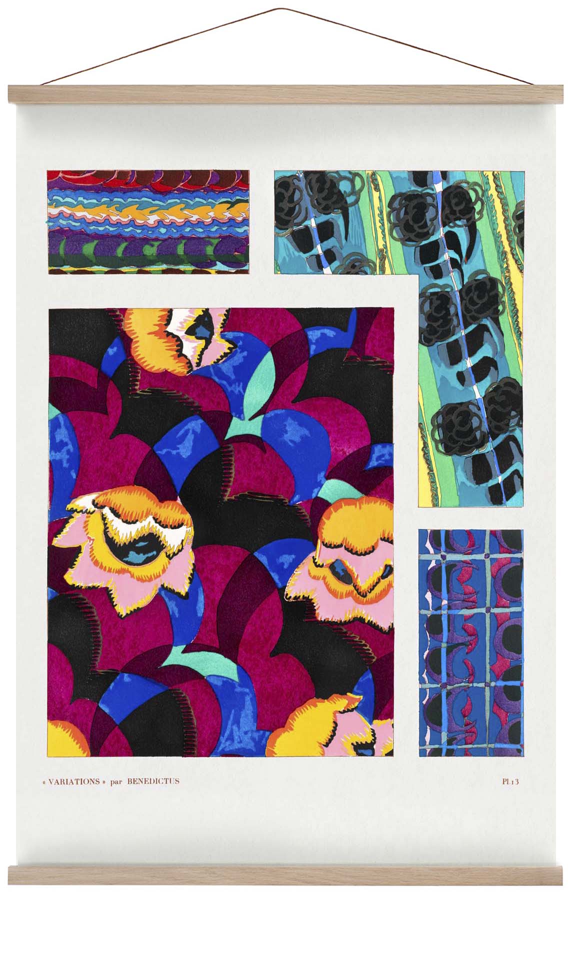 Bunte Vintage Art-Déco-Muster, Variation 13 von Édouard Bénédictus