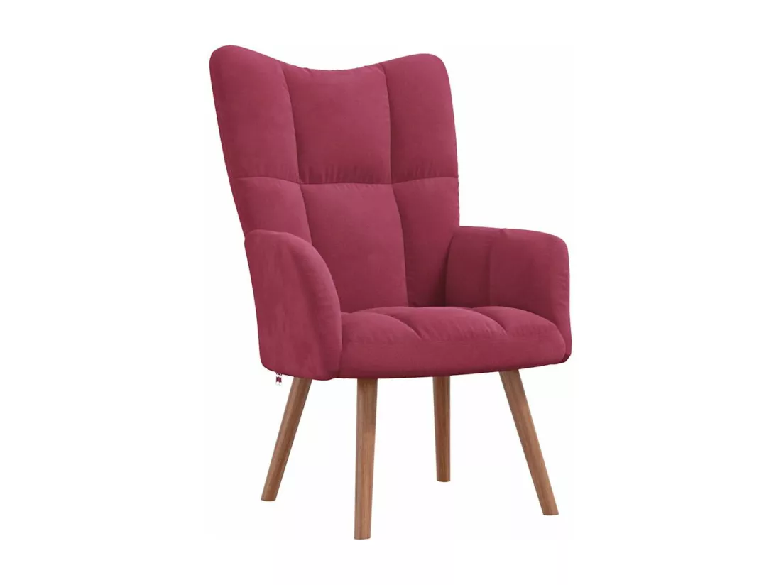 Chaise de relaxation avec repose-pied Rouge bordeaux Velours