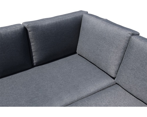 Garden Place Cleo aluminium-houten tuinmeubelset, 6-zits, bestaande uit: 2 banken, fauteuil, tafel inclusief kussens, aluminium antraciet, hout