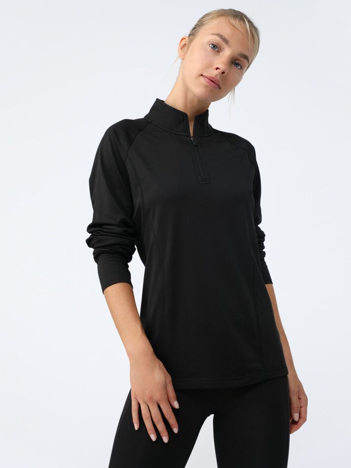Camiseta esportiva de gola alta - Preta