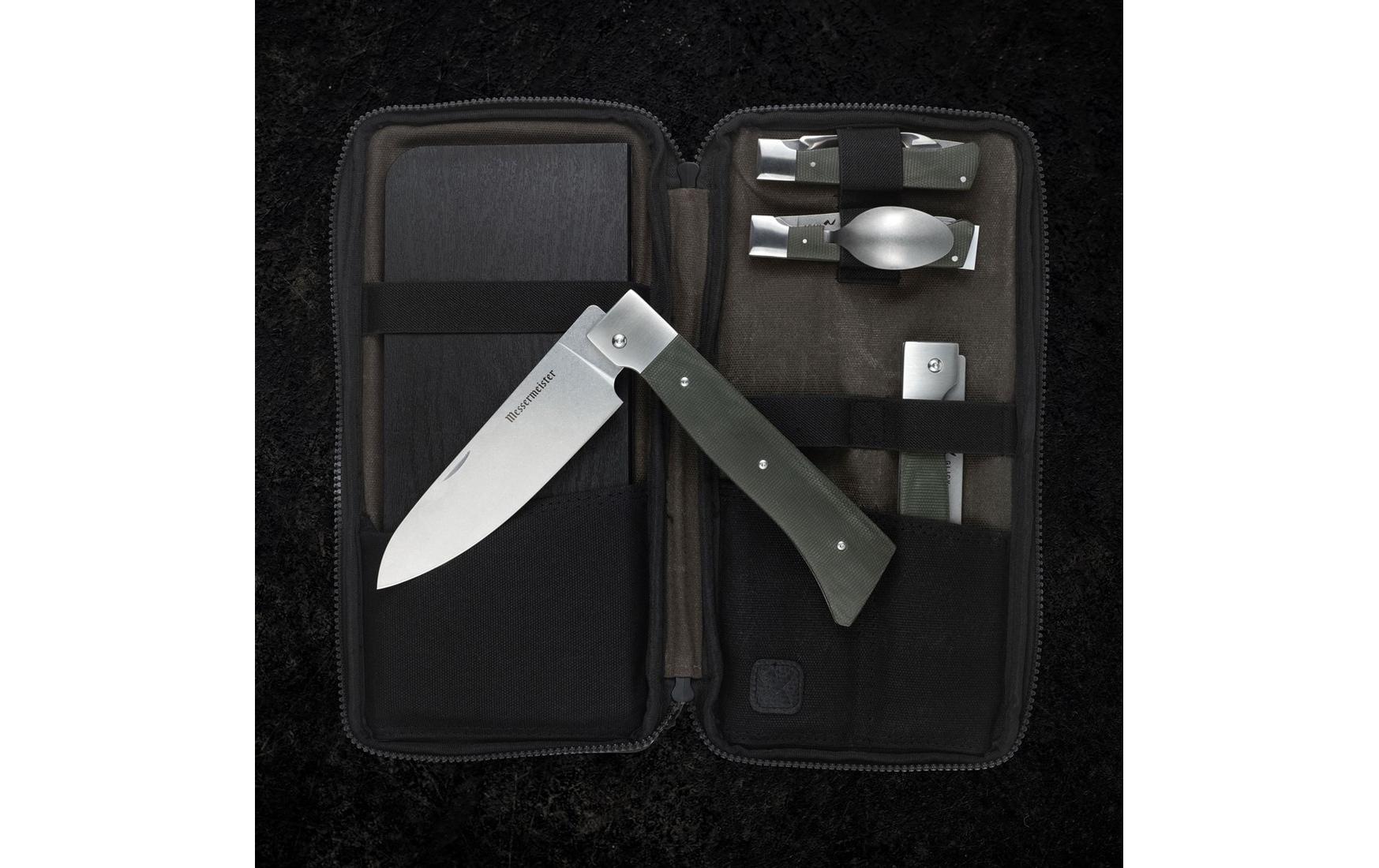 Outdoor-Besteck-Set Adventure Chef 6-teilig, Grün/Silber<br>Besteck-Set für Camping