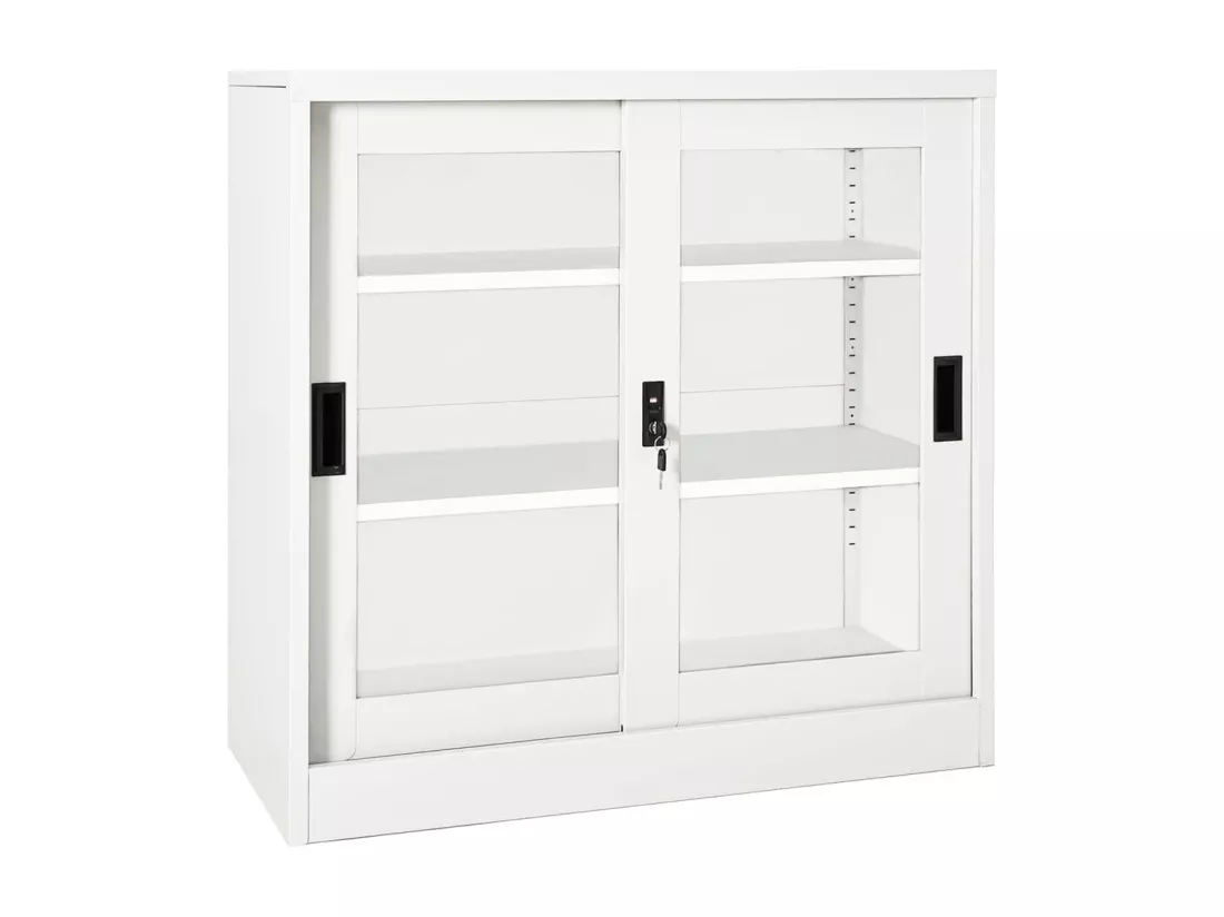 Armoire à portes coulissantes Blanc 90x40x90 cm Acier