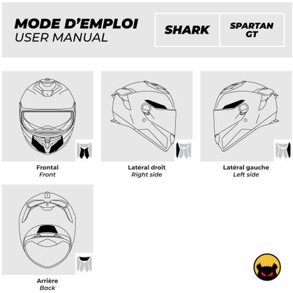 Stickers Réfléchissants Fear The Yellow Bear REPLICA SHARK SPARTAN GT - Blanc