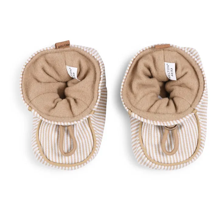 Melton Chaussons à rayures | Beige