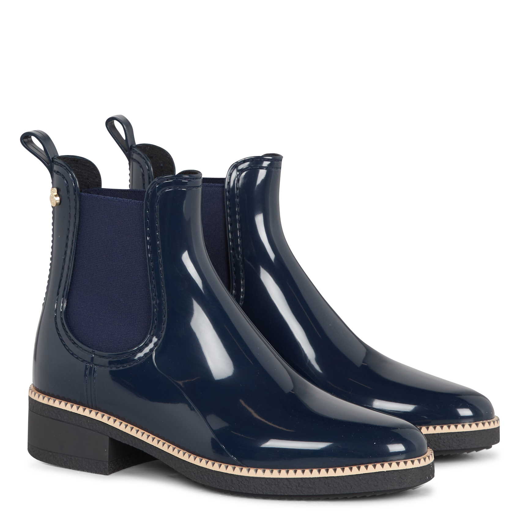 AVA - Bottines en cuir vernis| Bleu