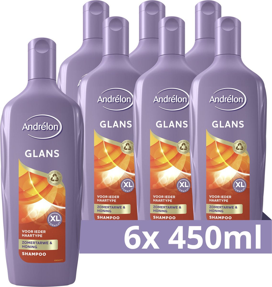 6x Andrelon Shampoo glans (450 ml)