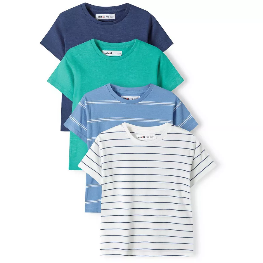 MINOTI 4er-Pack T-Shirts BlauGrünWeißDunkelblau