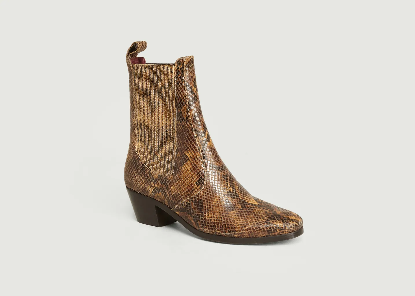 Boots en cuir façon python Gazette Soeur