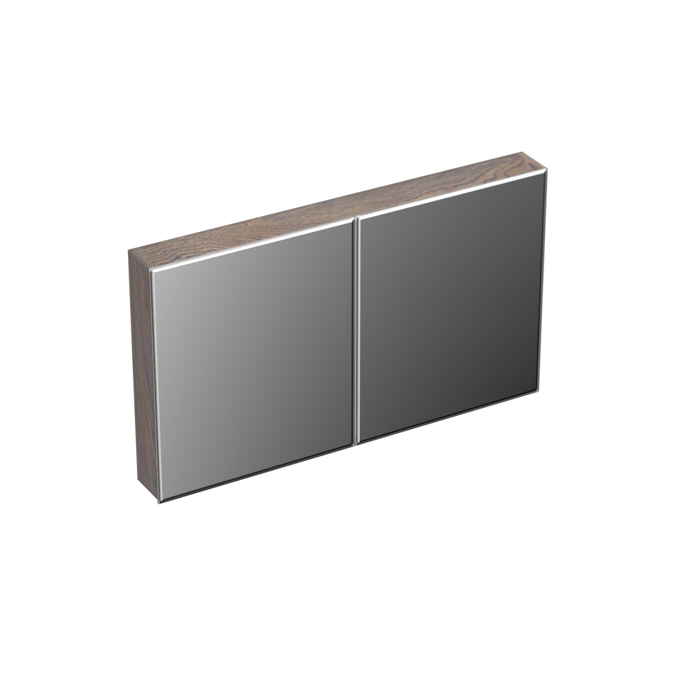 Forzalaqua Uni spiegelkast 120x70cm met 2 deuren silver grey
