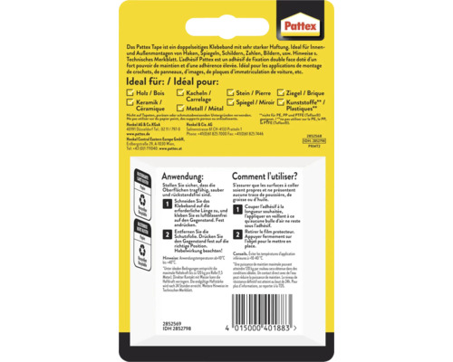 Pattex dubbelzijdige plakband 
