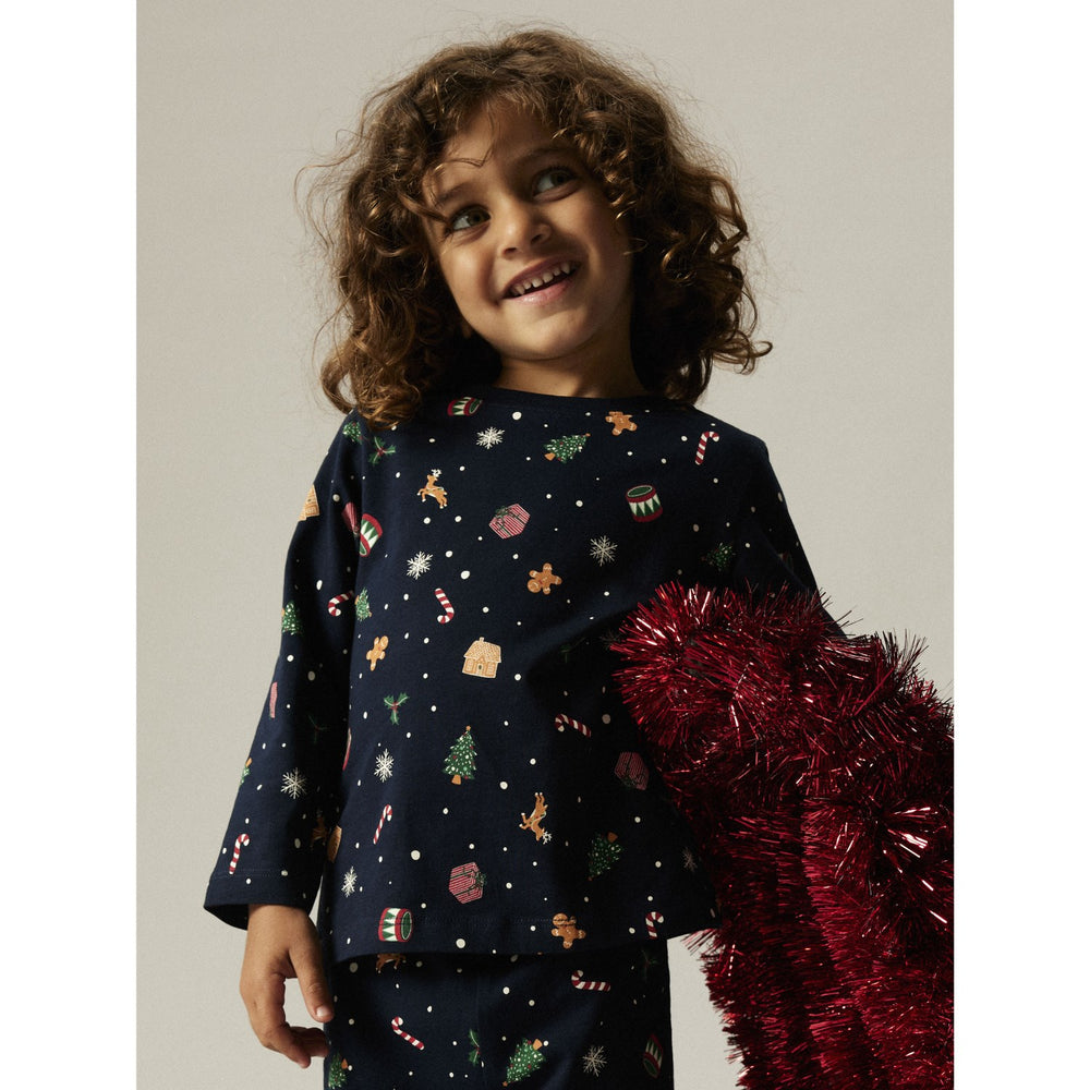 Køb Name It Jule Nattøj sæt Navy Blazer Xmas AOP