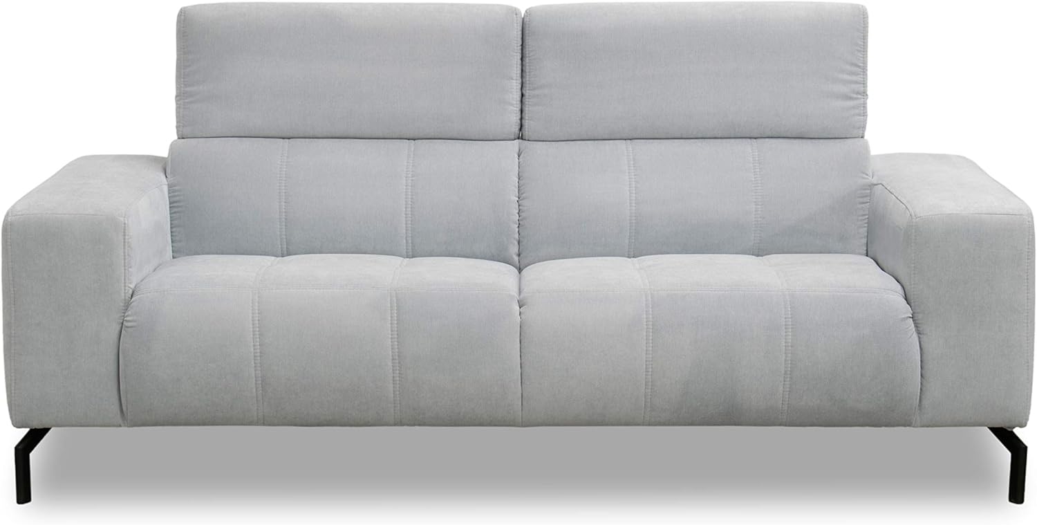 DOMO Collection Cunelli 2 Sitzer, Sofa mit Rückenfunktion, Garnitur mit Relaxfunktion, pastellblau, 208x104x79 cm