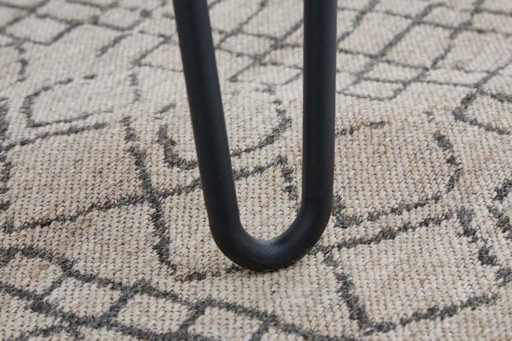 Massivholz Esstisch SCORPION 120cm braun Akazie schwarze Metallbeine Hairpin Legs Retro