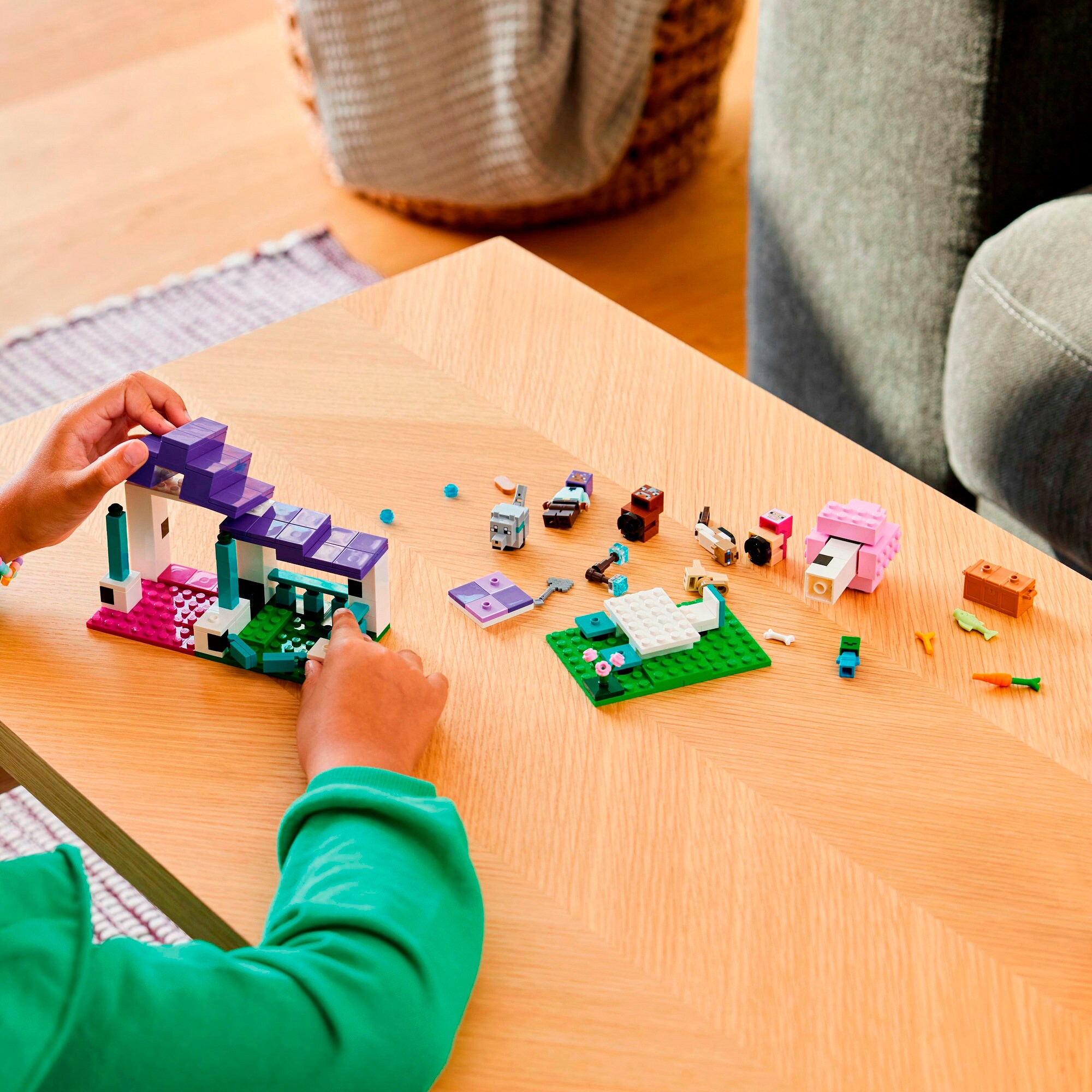 LEGO Konstruktionsspielzeug Minecraft Das Tierheim