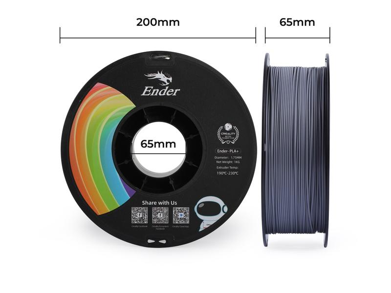 Creality Filament PLA  Grau, 1.75 mm, 1 kg Hochwertiges PLA  Filament für 3D-Drucker