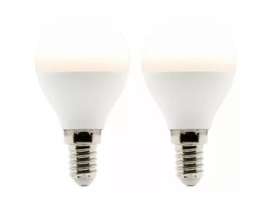 Lot de 2 ampoules LED Sphérique 5W E14 400lm 2700K - Zenitech