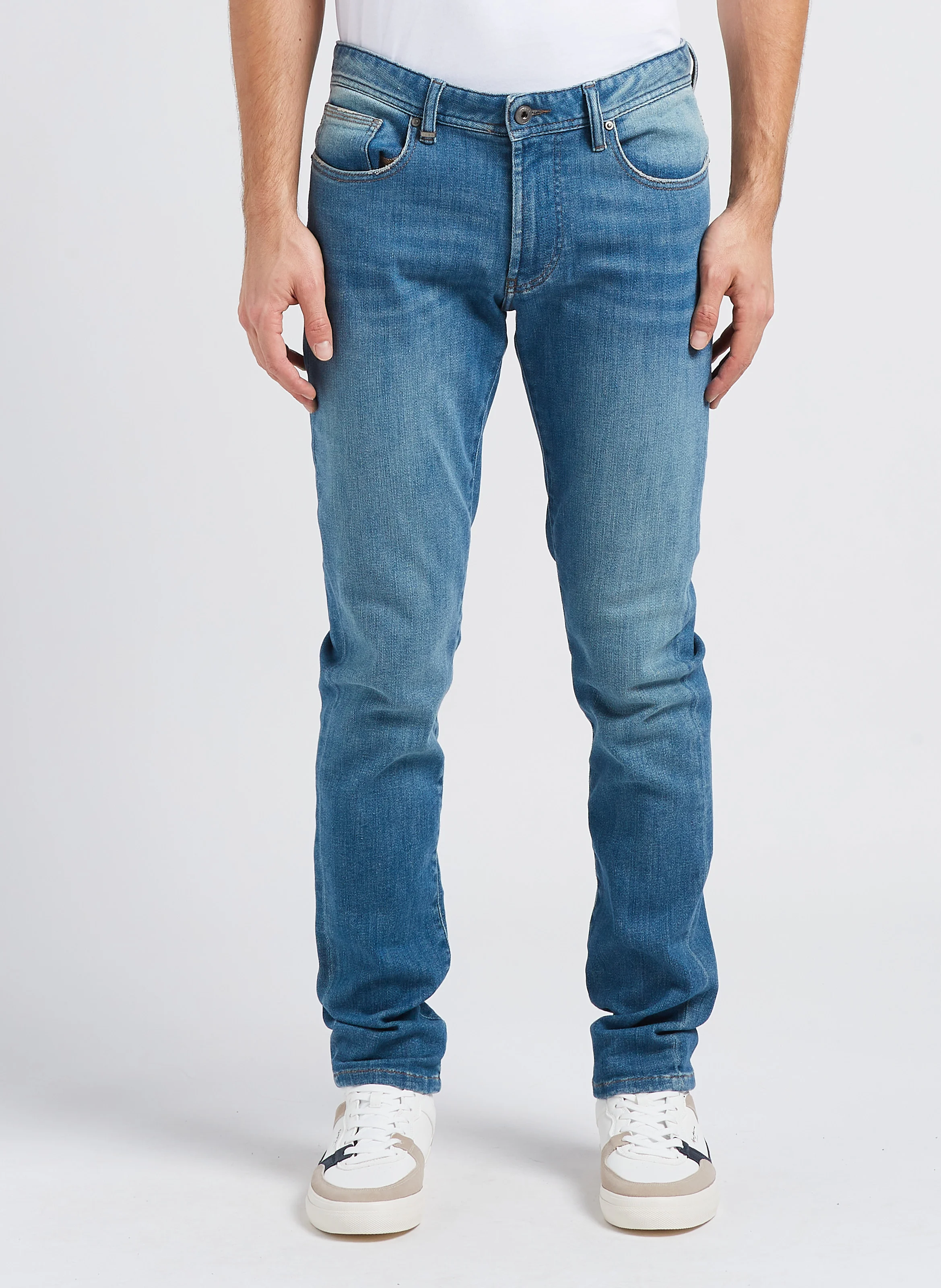 Jean slim en coton mélangé | Bleu