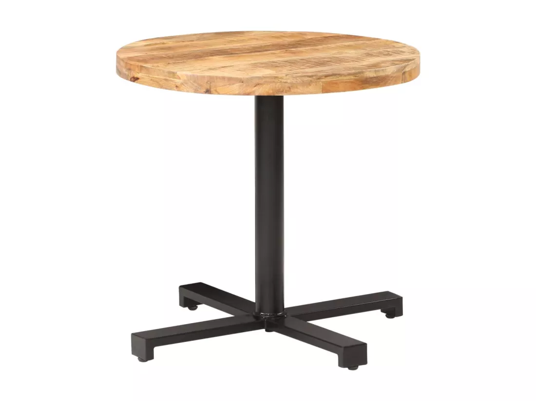 Table de bistro Ronde Ø80x75 cm Bois de manguier brut