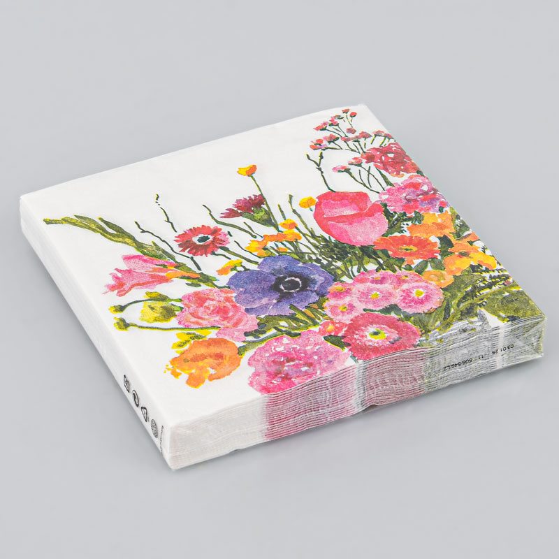 Lot de 20 serviettes fleurs carolines