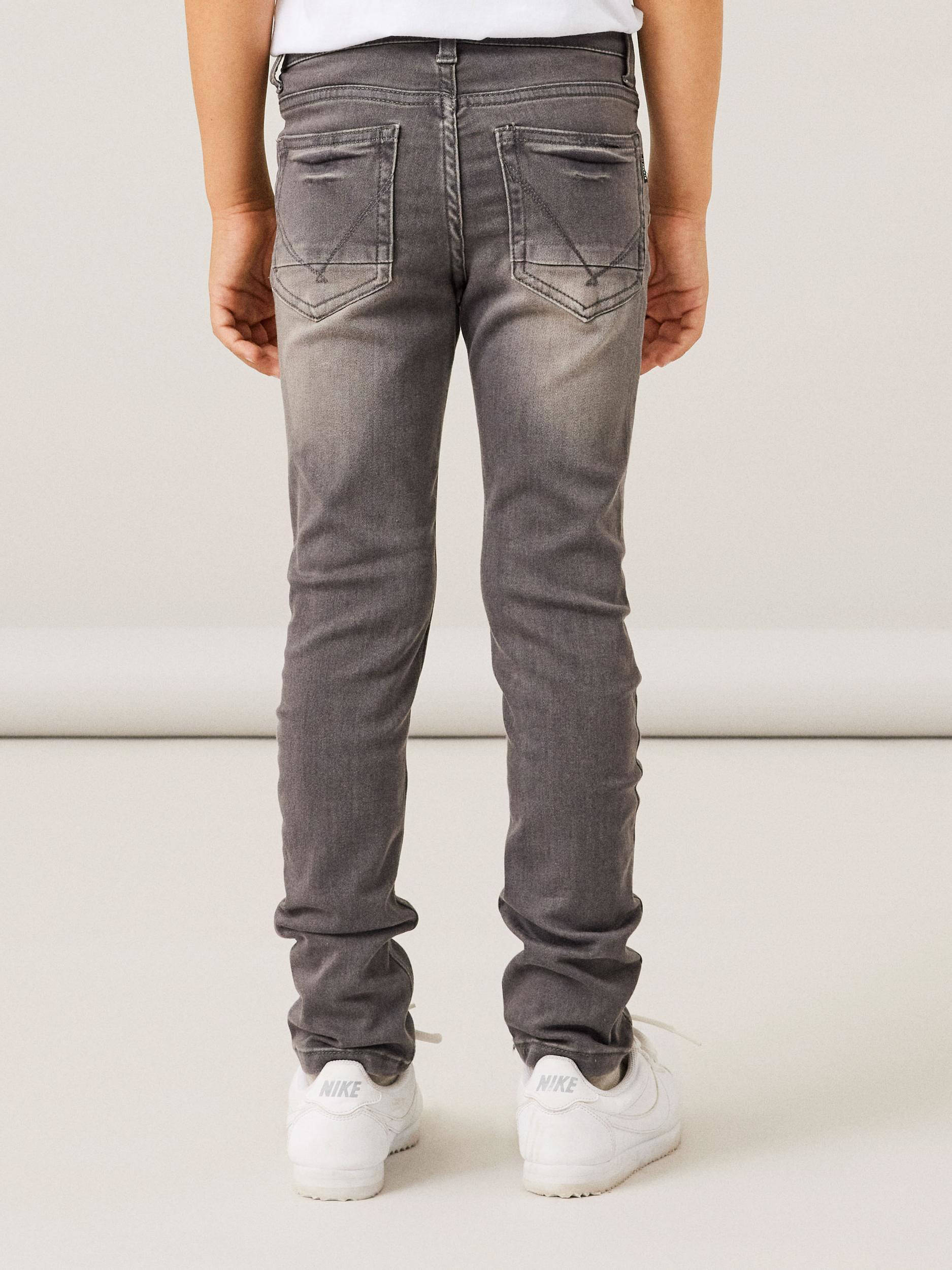 NAME IT slim fit jeans NKMTHEO grijs stonewashed