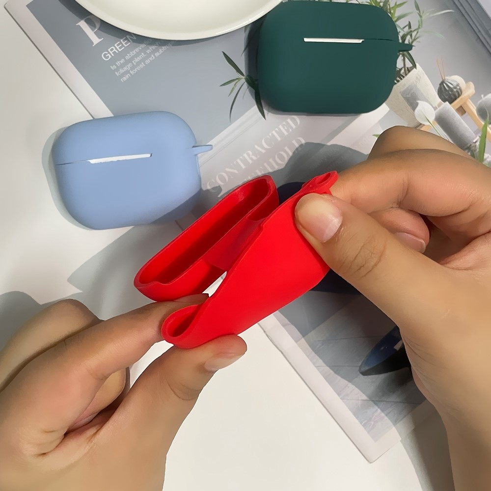 AirPods Pro 2 / AirPods Pro Silikon Schutzhülle Abdeckung mit Karabinerhaken - Lila