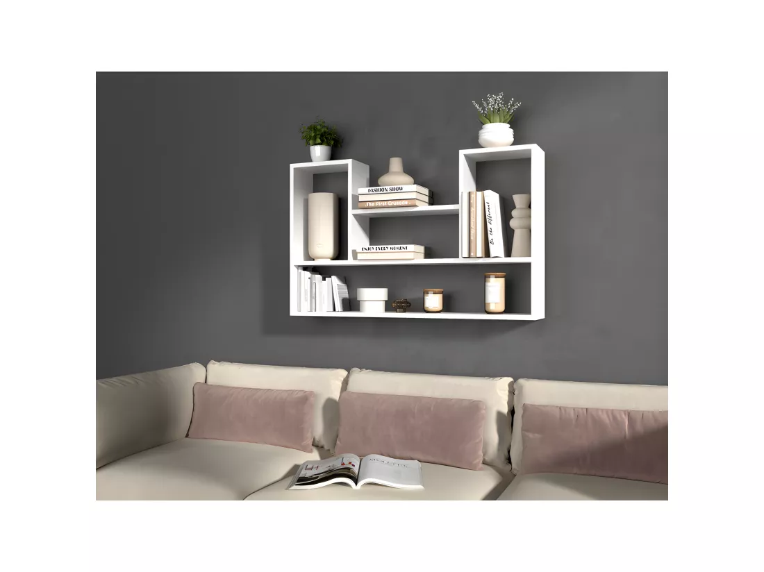 LULU - Bibliothèque à suspendre - Etagère murale - 100x60x16 cm - Rangement mural salon