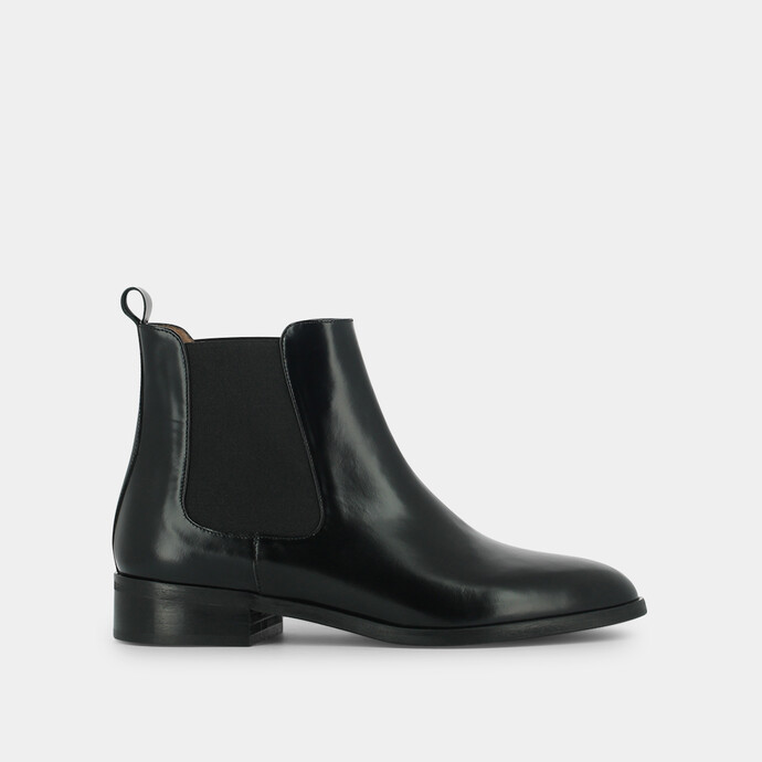 Bottines  en cuir noir