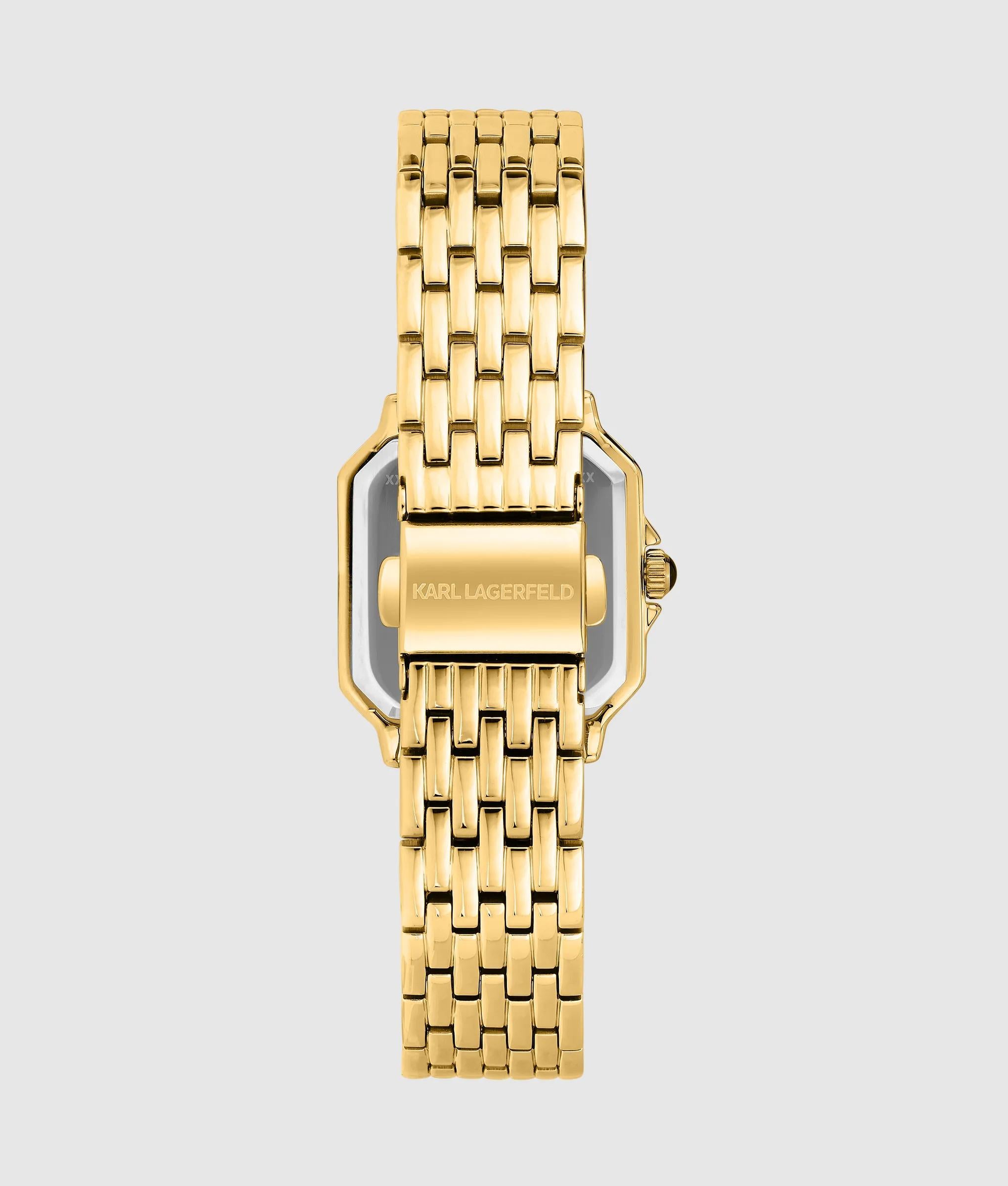 Horloge met vierkant logo in goudkleur