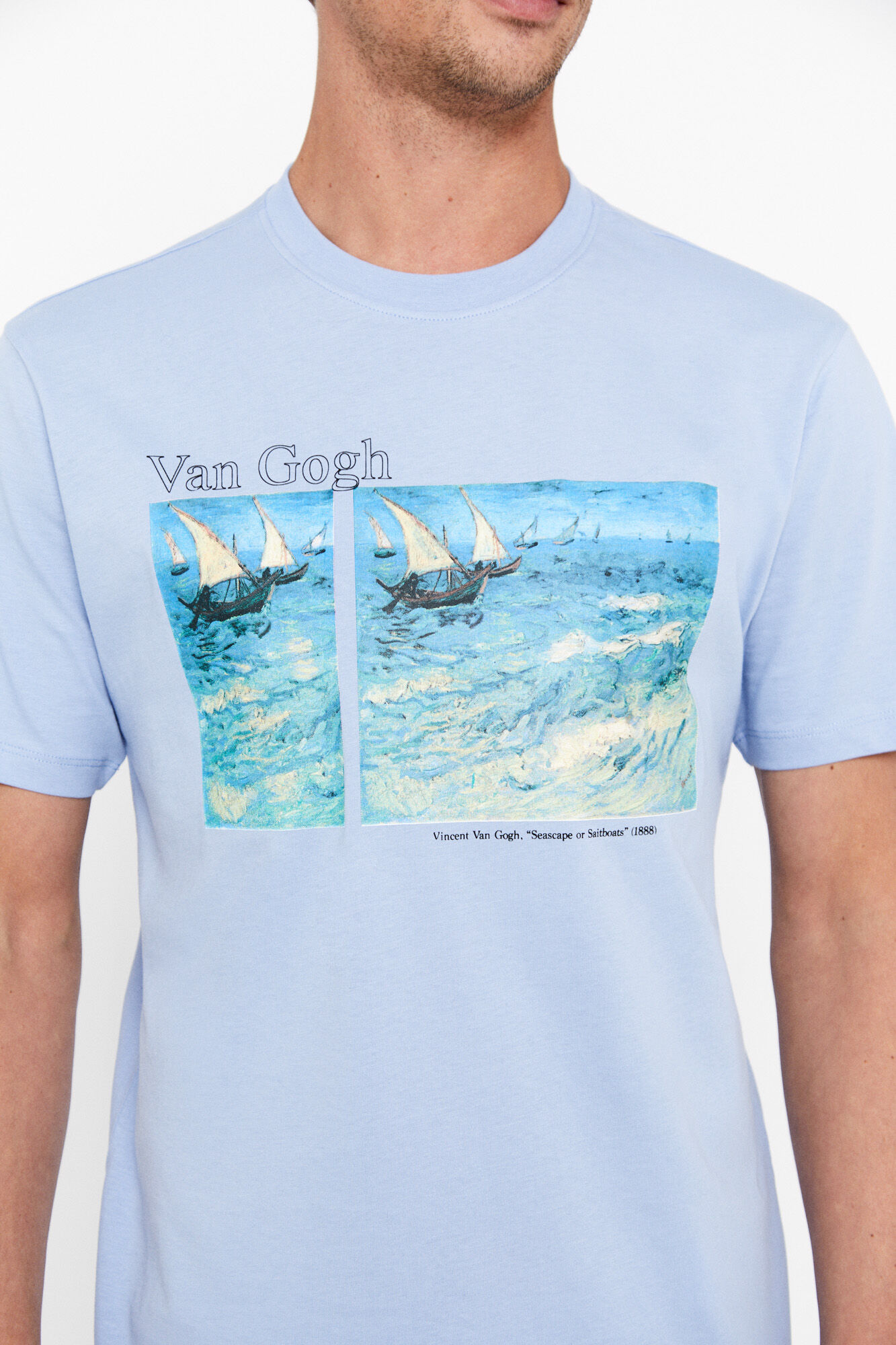 Camiseta com estampa de Van Gogh - Azul