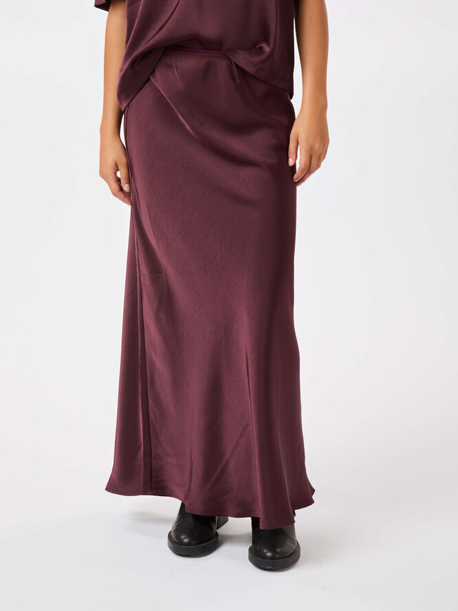 Neo Noir Vicky Heavy Sateen Skirt Burgundy