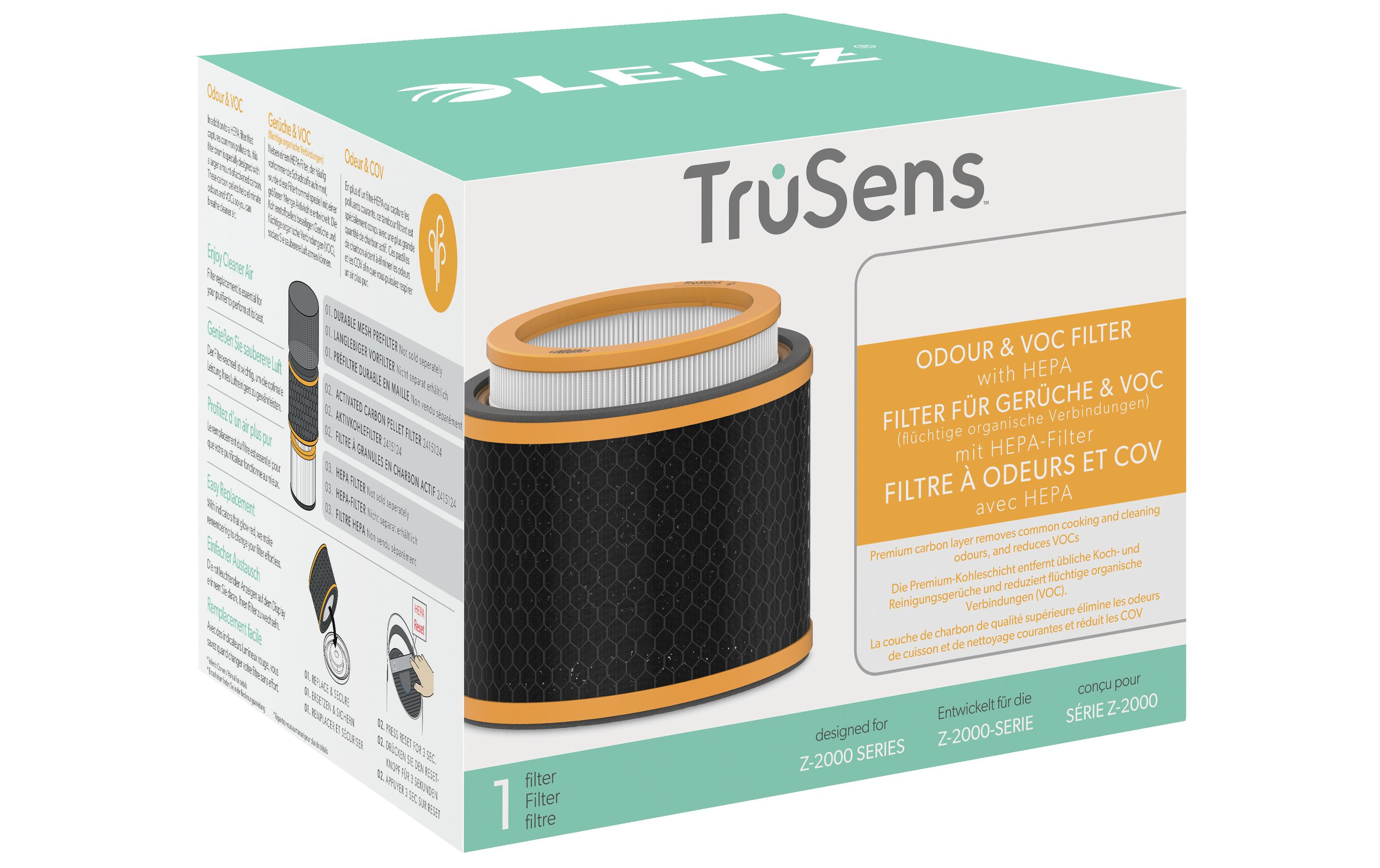 HEPA-Filter TruSens Gerüche und VOC 1 Stück3-in-1 HEPA Filtertrommel kompatibel mit Leitz TruSens Z-2000