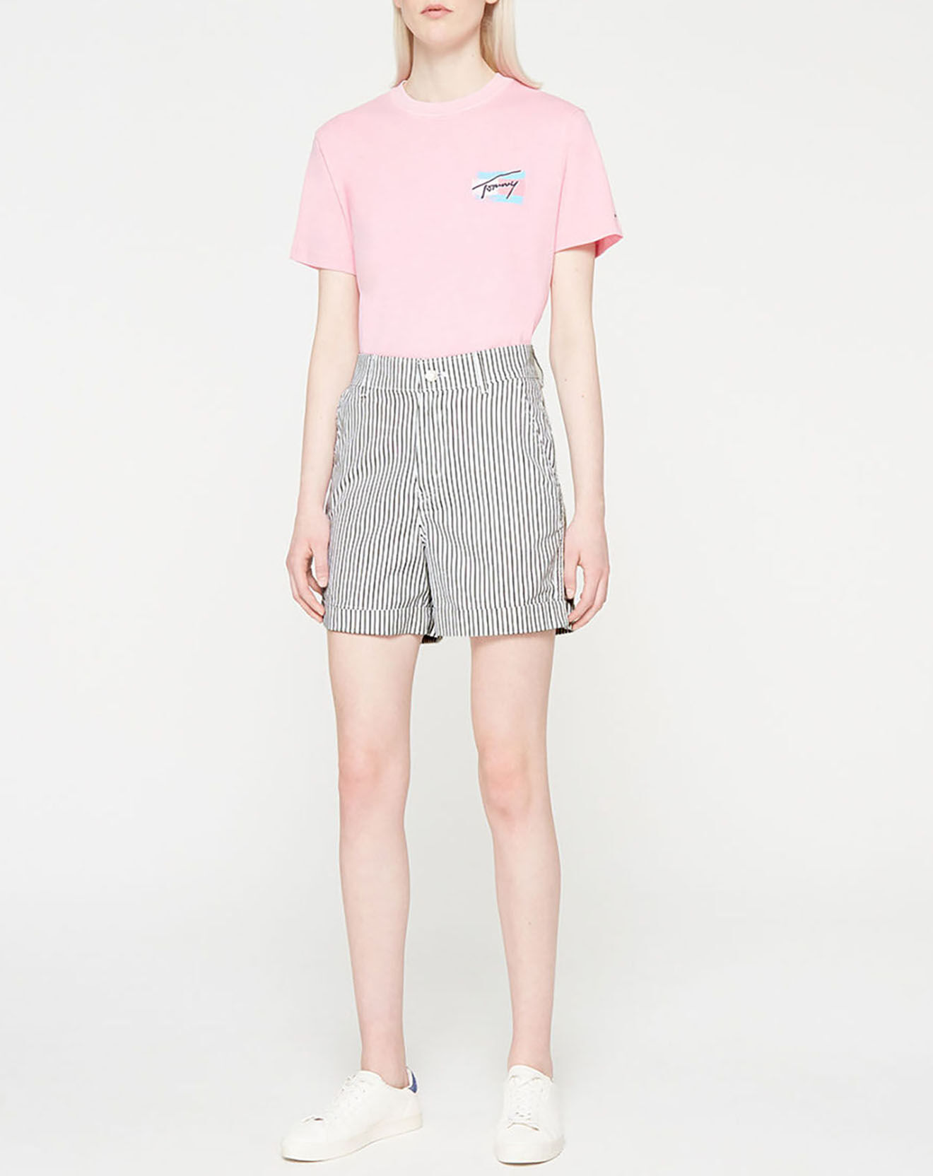 Tommy Jeans Short slim fit harper hrs striped bleu/blanc