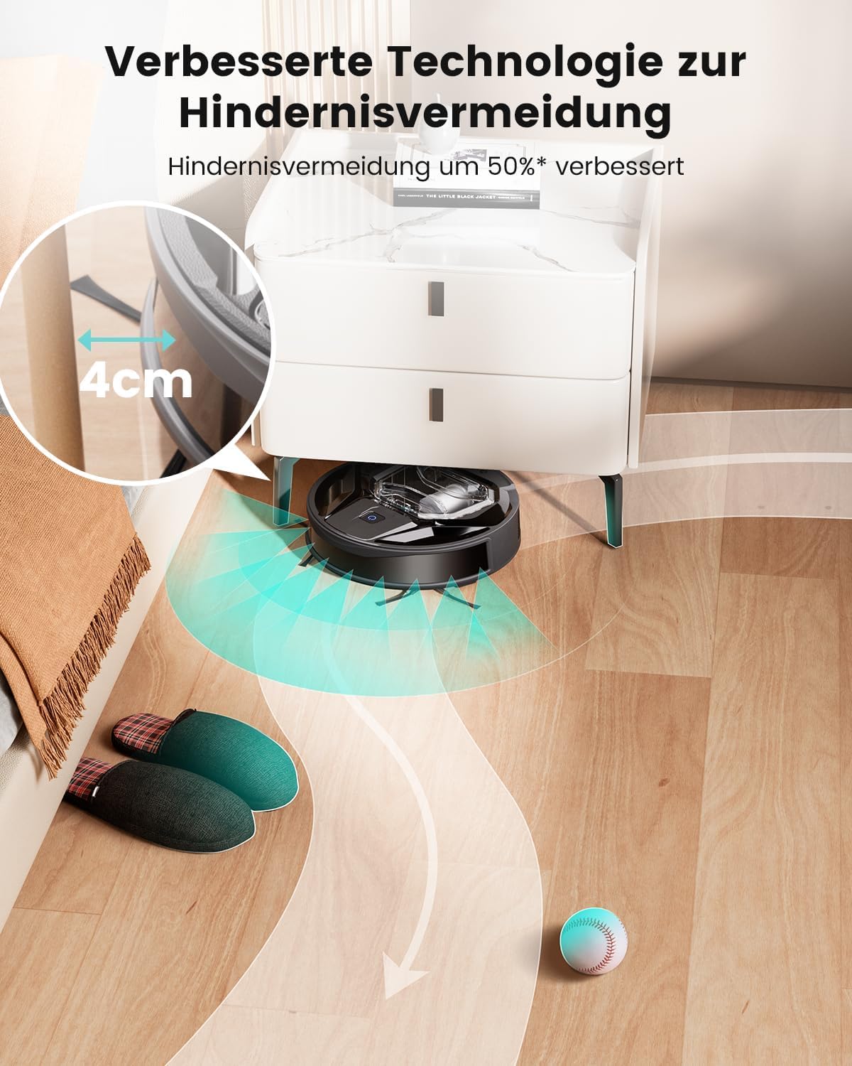 LEFANT M320 Saugroboter, Saugroboter mit Wischfunktion, Staubsauger Roboter mit 6000 Pa Saugkraft, Präzise Hindernisvermeidung, Teppicherkennung, Steuerung per App/Alexa, Sperrzonen-Einstellung