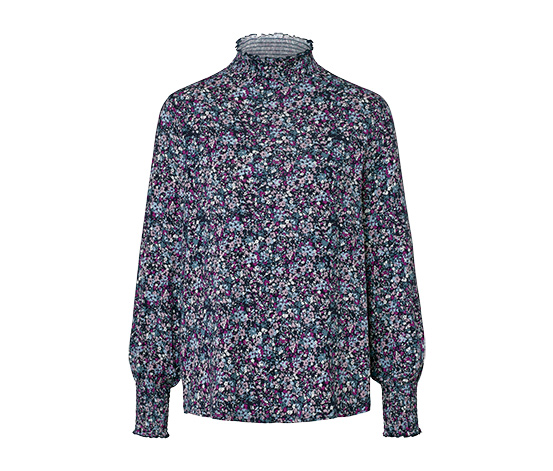 Blusenshirt mit Stehkragen, millefleurs