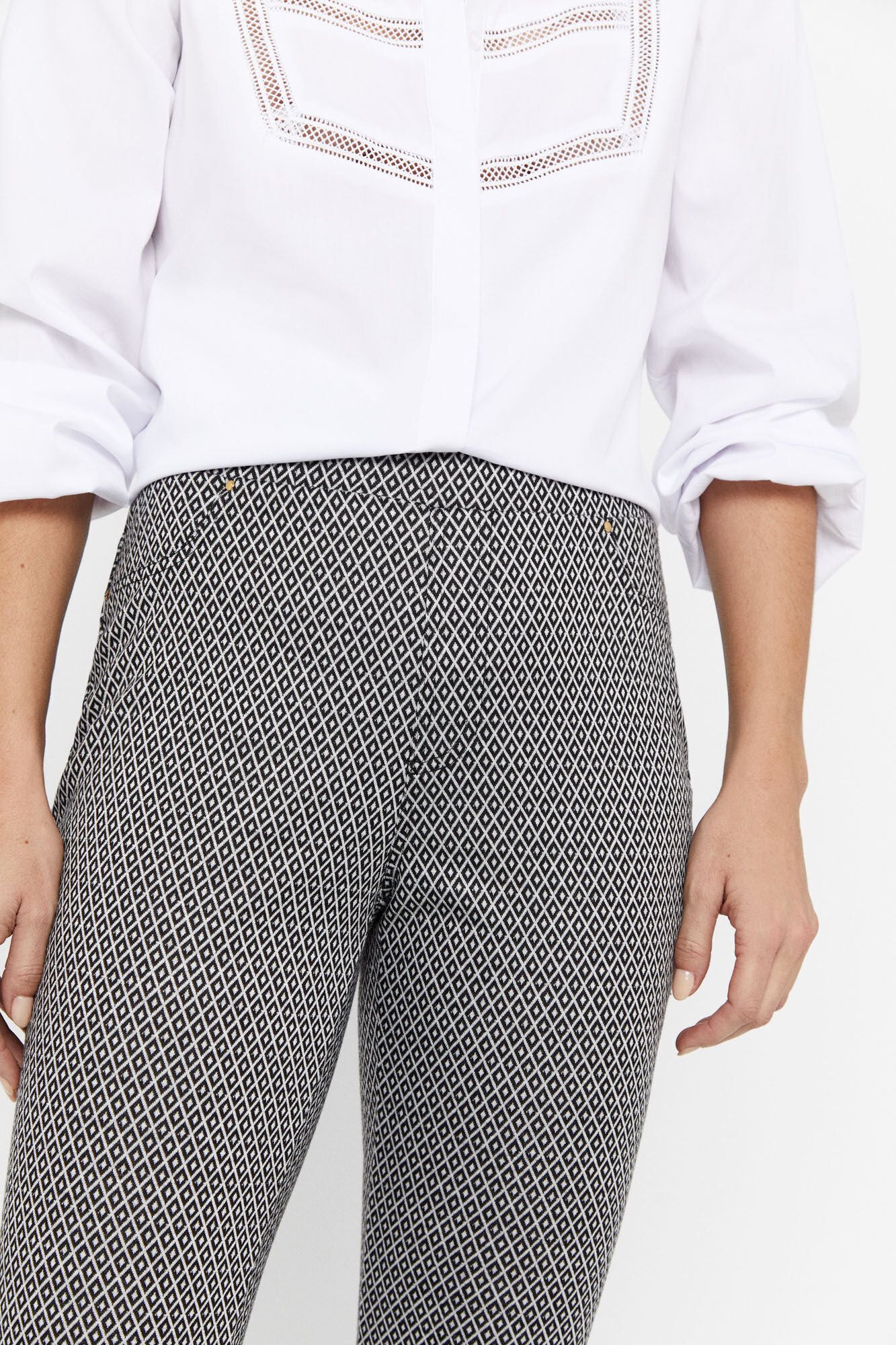 Calça legging estampada multicolorida