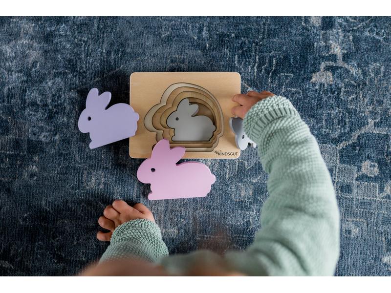 Kindsgut Holzpuzzle Hase Tier-Puzzle aus hochwertigem Holz