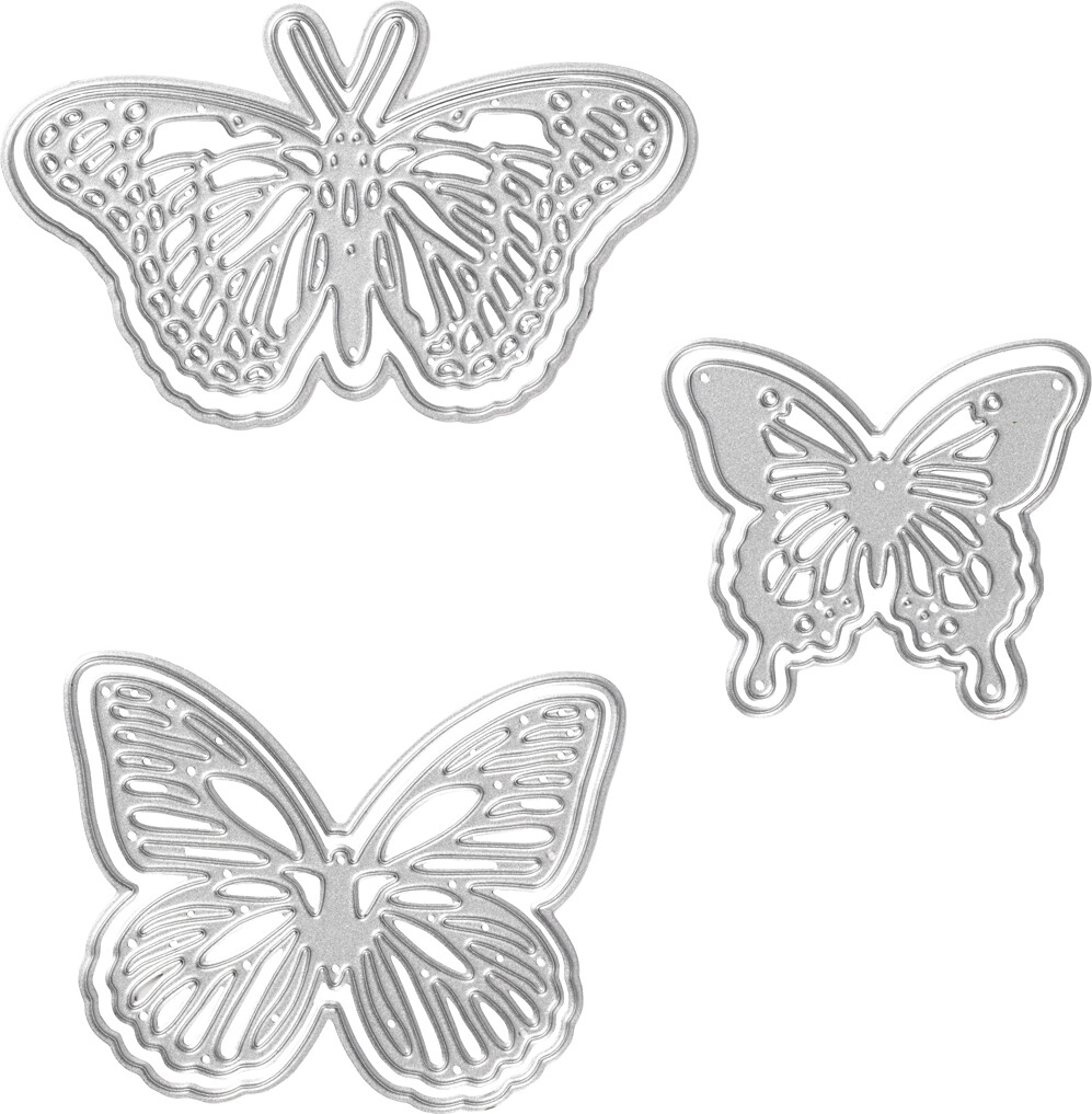 Præge- Og Skæreskabelon - Sommerfugle - Str. 5X4,5+6,5X5+8X4,5 CM